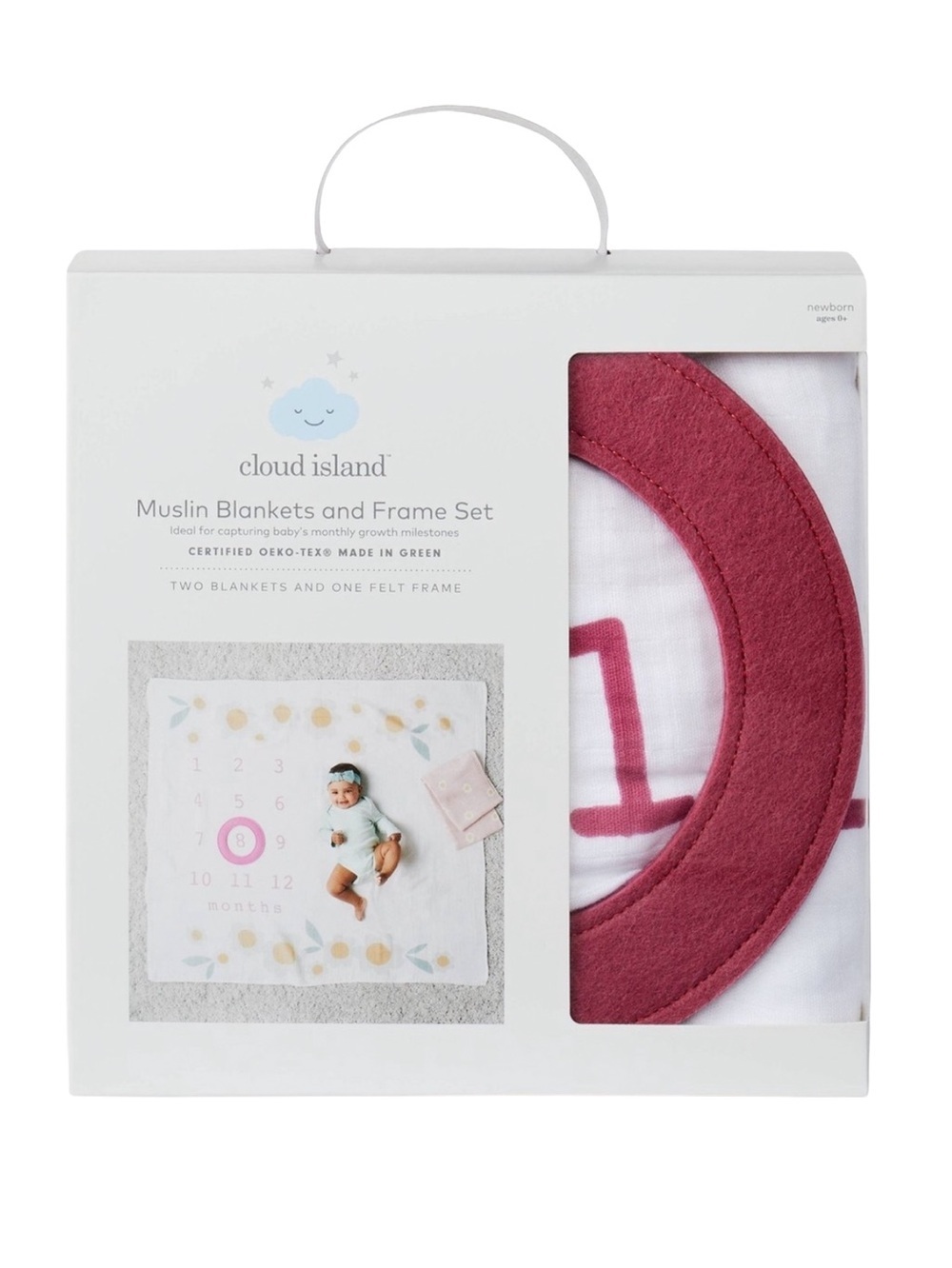 CLOUD ISLAND MUSLIN BLANKET & FRAME SET -PINK (NEW WITH TAGS)